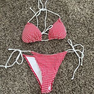 White fox boutique gingham red bikini